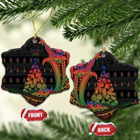 New Caledonia Christmas Ceramic Ornament Seashell Xmas Tree Tribal Waves - Polynesian Pride