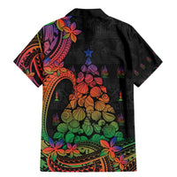 New Caledonia Christmas Family Matching Mermaid Dress and Hawaiian Shirt Seashell Xmas Tree Tribal Waves - Polynesian Pride