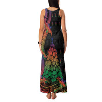 New Caledonia Christmas Family Matching Tank Maxi Dress and Hawaiian Shirt Seashell Xmas Tree Tribal Waves - Polynesian Pride