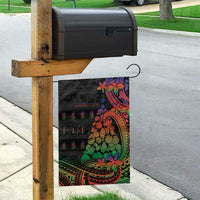 New Caledonia Christmas Garden Flag Seashell Xmas Tree Tribal Waves - Polynesian Pride