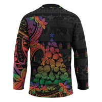 New Caledonia Christmas Hockey Jersey Seashell Xmas Tree Tribal Waves DT05 - Polynesian Pride