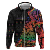 New Caledonia Christmas Hoodie Seashell Xmas Tree Tribal Waves - Polynesian Pride