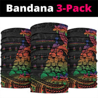 New Caledonia Christmas Neck Gaiter Seashell Xmas Tree Tribal Waves - Polynesian Pride