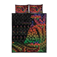 New Caledonia Christmas Quilt Bed Set Seashell Xmas Tree Tribal Waves - Polynesian Pride