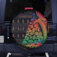 New Caledonia Christmas Spare Tire Cover Seashell Xmas Tree Tribal Waves - Polynesian Pride