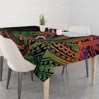 New Caledonia Christmas Tablecloth Seashell Xmas Tree Tribal Waves - Polynesian Pride
