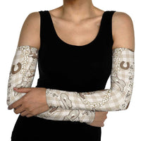 Hawaii Palaka Cowboy Arm Sleeves Shell Maile Lei With Western Patterns - Polynesian Pride