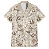 Hawaii Palaka Cowboy Family Matching Off Shoulder Maxi Dress and Hawaiian Shirt Shell Maile Lei With Western Patterns - Polynesian Pride