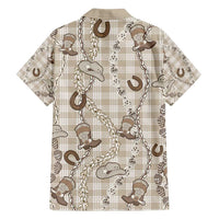 Hawaii Palaka Cowboy Family Matching Off Shoulder Maxi Dress and Hawaiian Shirt Shell Maile Lei With Western Patterns - Polynesian Pride