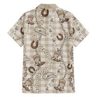 Hawaii Palaka Cowboy Family Matching Short Sleeve Bodycon Dress and Hawaiian Shirt Shell Maile Lei With Western Patterns - Polynesian Pride