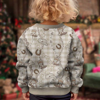 Hawaii Palaka Cowboy Kid Ugly Christmas Sweater Shell Maile Lei With Western Patterns - Polynesian Pride