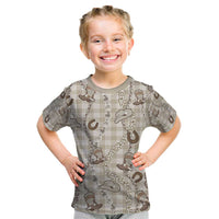 Hawaii Palaka Cowboy Kid T Shirt Shell Maile Lei With Western Patterns - Polynesian Pride