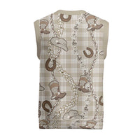 Hawaii Palaka Cowboy Christmas Knitted V-Neck Vest Shell Maile Lei With Western Patterns - Polynesian Pride