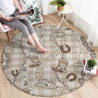 Hawaii Palaka Cowboy Round Carpet Shell Maile Lei With Western Patterns - Polynesian Pride