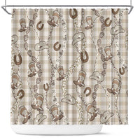 Hawaii Palaka Cowboy Shower Curtain Shell Maile Lei With Western Patterns - Polynesian Pride