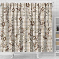 Hawaii Palaka Cowboy Shower Curtain Shell Maile Lei With Western Patterns - Polynesian Pride