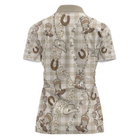 Hawaii Palaka Cowboy Women Polo Shirt Shell Maile Lei With Western Patterns DT05 - Polynesian Pride
