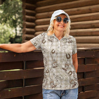 Hawaii Palaka Cowboy Women Polo Shirt Shell Maile Lei With Western Patterns DT05 - Polynesian Pride