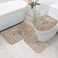 Beige Hawaii Palaka Cowboy Turtle Bathroom Set Hawaiian Paniolo Puakenikeni Maile Lei - Polynesian Pride