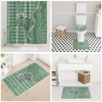 Green Hawaii Palaka Cowboy Turtle Bathroom Set Hawaiian Paniolo Puakenikeni Maile Lei - Polynesian Pride
