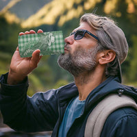 Green Hawaii Palaka Cowboy Turtle 4 in 1 Can Cooler Tumbler Hawaiian Paniolo Puakenikeni Maile Lei - Polynesian Pride