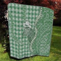 Green Hawaii Palaka Cowboy Turtle Quilt Hawaiian Paniolo Puakenikeni Maile Lei - Polynesian Pride