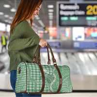 Green Hawaii Palaka Cowboy Turtle Travel Bag Hawaiian Paniolo Puakenikeni Maile Lei - Polynesian Pride