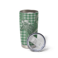 Green Hawaii Palaka Cowboy Turtle Tumbler Cup Hawaiian Paniolo Puakenikeni Maile Lei - Polynesian Pride