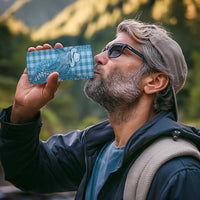 Blue Hawaii Palaka Cowboy Turtle 4 in 1 Can Cooler Tumbler Hawaiian Paniolo Puakenikeni Maile Lei - Polynesian Pride