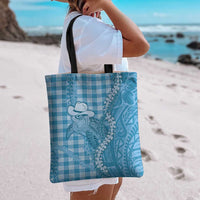 Blue Hawaii Palaka Cowboy Turtle Tote Bag Hawaiian Paniolo Puakenikeni Maile Lei - Polynesian Pride