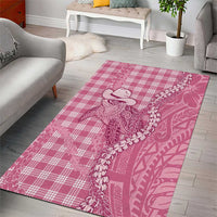 Pink Hawaii Palaka Cowboy Turtle Area Rug Hawaiian Paniolo Puakenikeni Maile Lei - Polynesian Pride