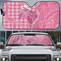 Pink Hawaii Palaka Cowboy Turtle Auto Sun Shade Hawaiian Paniolo Puakenikeni Maile Lei - Polynesian Pride