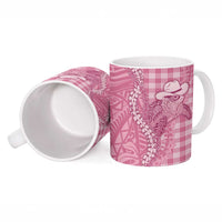 Pink Hawaii Palaka Cowboy Turtle Ceramic Mug Hawaiian Paniolo Puakenikeni Maile Lei - Polynesian Pride