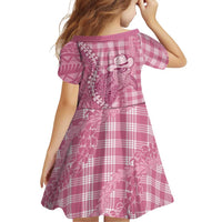 Pink Hawaii Palaka Cowboy Turtle Family Matching Long Sleeve Bodycon Dress and Hawaiian Shirt Hawaiian Paniolo Puakenikeni Maile Lei - Polynesian Pride