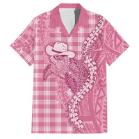 Pink Hawaii Palaka Cowboy Turtle Family Matching Mermaid Dress and Hawaiian Shirt Hawaiian Paniolo Puakenikeni Maile Lei - Polynesian Pride