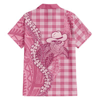 Pink Hawaii Palaka Cowboy Turtle Family Matching Mermaid Dress and Hawaiian Shirt Hawaiian Paniolo Puakenikeni Maile Lei - Polynesian Pride