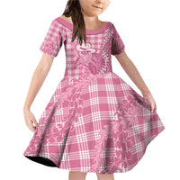 Pink Hawaii Palaka Cowboy Turtle Family Matching Off Shoulder Short Dress and Hawaiian Shirt Hawaiian Paniolo Puakenikeni Maile Lei - Polynesian Pride