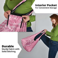 Pink Hawaii Palaka Cowboy Turtle Grocery Bag Hawaiian Paniolo Puakenikeni Maile Lei - Polynesian Pride