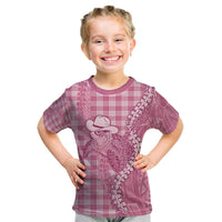 Pink Hawaii Palaka Cowboy Turtle Kid T Shirt Hawaiian Paniolo Puakenikeni Maile Lei - Polynesian Pride