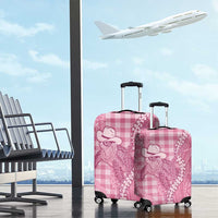 Pink Hawaii Palaka Cowboy Turtle Luggage Cover Hawaiian Paniolo Puakenikeni Maile Lei - Polynesian Pride
