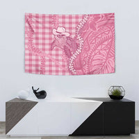 Pink Hawaii Palaka Cowboy Turtle Tapestry Hawaiian Paniolo Puakenikeni Maile Lei - Polynesian Pride