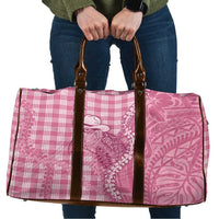 Pink Hawaii Palaka Cowboy Turtle Travel Bag Hawaiian Paniolo Puakenikeni Maile Lei - Polynesian Pride