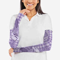 Purple Hawaii Palaka Cowboy Turtle Arm Sleeves Hawaiian Paniolo Puakenikeni Maile Lei - Polynesian Pride