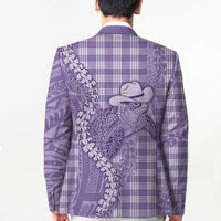 Purple Hawaii Palaka Cowboy Turtle Blazer Hawaiian Paniolo Puakenikeni Maile Lei - Polynesian Pride