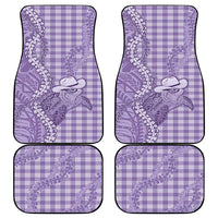 Purple Hawaii Palaka Cowboy Turtle Car Mats Hawaiian Paniolo Puakenikeni Maile Lei - Polynesian Pride