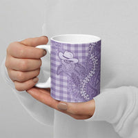 Purple Hawaii Palaka Cowboy Turtle Ceramic Mug Hawaiian Paniolo Puakenikeni Maile Lei - Polynesian Pride