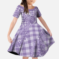 Purple Hawaii Palaka Cowboy Turtle Family Matching Long Sleeve Bodycon Dress and Hawaiian Shirt Hawaiian Paniolo Puakenikeni Maile Lei - Polynesian Pride