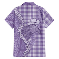 Purple Hawaii Palaka Cowboy Turtle Family Matching Mermaid Dress and Hawaiian Shirt Hawaiian Paniolo Puakenikeni Maile Lei - Polynesian Pride