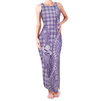 Purple Hawaii Palaka Cowboy Turtle Family Matching Tank Maxi Dress and Hawaiian Shirt Hawaiian Paniolo Puakenikeni Maile Lei - Polynesian Pride