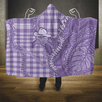 Purple Hawaii Palaka Cowboy Turtle Hooded Blanket Hawaiian Paniolo Puakenikeni Maile Lei - Polynesian Pride